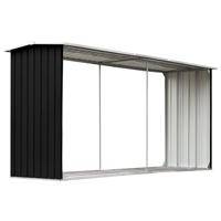 Haardhoutschuur 330x92x153 cm gegalvaniseerd staal antraciet - thumbnail