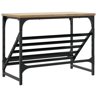 Schoenenrek 60x30x45 cm bewerkt hout sonoma eikenkleurig Schoenenrek 60x30x45 cm bewerkt hout sonoma eikenkleurig