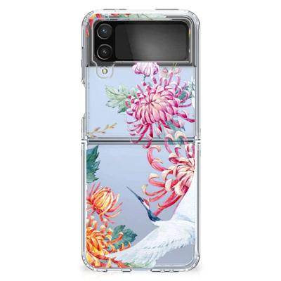 Samsung Galaxy Z Flip 4 | TPU Hoesje | Bird Flowers Samsung Galaxy Z Flip 4 | TPU Hoesje | Bird Flowers