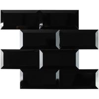 Zelfklevende Zwarte Metro Tegels - Duurzame PVC Wandbekleding - thumbnail