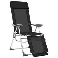 Campingstoelen met voetensteun 2 st inklapbaar textileen zwart - thumbnail