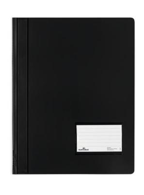 Durable DURALUX 268001 Snelhechtmap Zwart DIN A4+ Etiketvenster (90 x 57 mm), Scheurbescherming, Binnentas (achterkant)