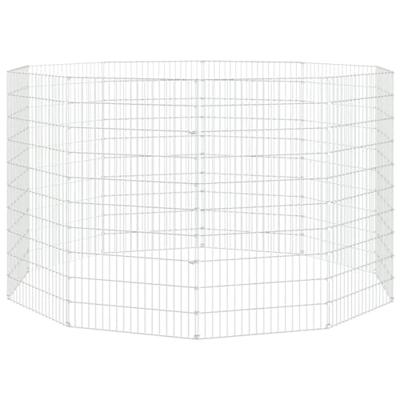 VidaXL Dierenverblijf 10 panelen 54x100 cm gegalvaniseerd ijzer