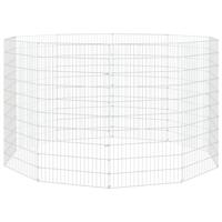 VidaXL Dierenverblijf 10 panelen 54x100 cm gegalvaniseerd ijzer - thumbnail