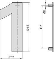 Basi 7300-0001 Huisnummerbord RVS - thumbnail