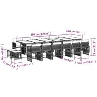 17-delige Tuinset met kussens poly rattan beige - thumbnail