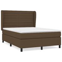 Boxspring met matras stof donkerbruin 140x200 cm - thumbnail