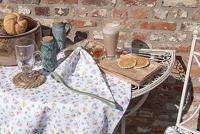 Clayre & Eef Placemats Set van 6 48x33 cm Wit Groen Katoen Bloemen - thumbnail