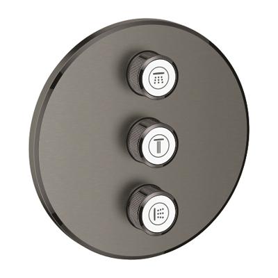 Opbouwdeel GROHE Smartcontrol Volume, Rond (3X) Hard Graphite Geborsteld Opbouwdeel GROHE Smartcontrol Volume, Rond (3X) Hard Graphite Geborsteld