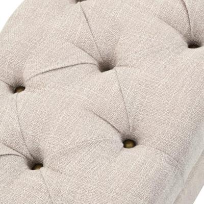 VidaXL Opbergbankje 111x34x37 cm massief hout en staal VidaXL Opbergbankje 111x34x37 cm massief hout en staal