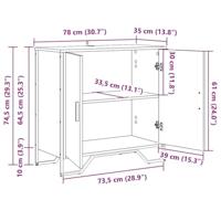 Dressoir met plank met opslag met de deur Bruin 78 x 35,5 x 74,5 cm Bewerkt hout - thumbnail