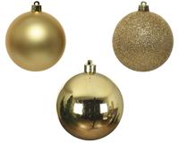 Kerstballen 6cm kunststof goud 10-dlg - thumbnail