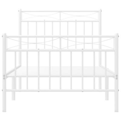 Bedframe met hoofd- en voeteneinde metaal wit 90x200 cm Bedframe met hoofd- en voeteneinde metaal wit 90x200 cm