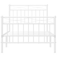 Bedframe met hoofd- en voeteneinde metaal wit 90x200 cm - thumbnail