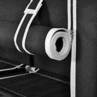 VidaXL Schoenenkast met hoes 115x28x110 stof zwart - thumbnail