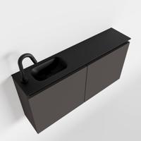 MONDIAZ TURE 100cm toiletmeubel dark grey. EDEN wastafel urban links 1 kraangat - thumbnail