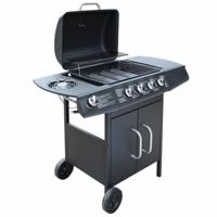 VidaXL Gasbarbecue 4+1 kookzone zwart - thumbnail