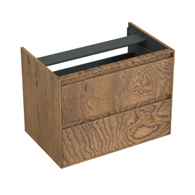 Onderkast Forzalaqua Reno 80x51x60 Cm 2 Lades Softclose Eiken Castle Brown