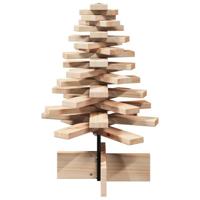 Kerstdecoratie kerstboom 60 cm massief grenenhout - thumbnail
