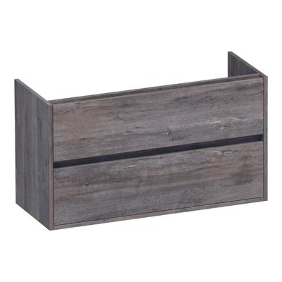 Brauer Adore - Onderkast Ondiep - 100 cm - met 2 Softclose Lades Greeploos en 1 Sifon Uitsparing - Driftwood