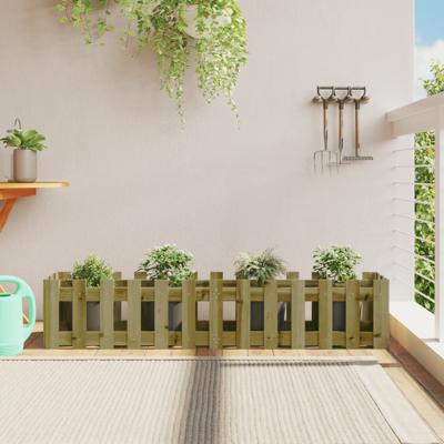 VidaXL Plantenbak verhoogd hekontwerp 150x30x30 cm geïmpregneerd hout VidaXL Plantenbak verhoogd hekontwerp 150x30x30 cm geïmpregneerd hout