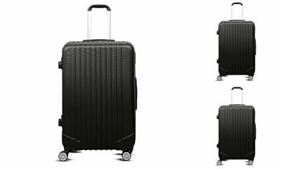 Hoffmans Kofferset 3-delig - Hardcase ABS kofferset - Ritssluiting - Zwart