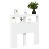 Hoofdbordkast met LED-verlichting 100x17x102 cm wit - thumbnail