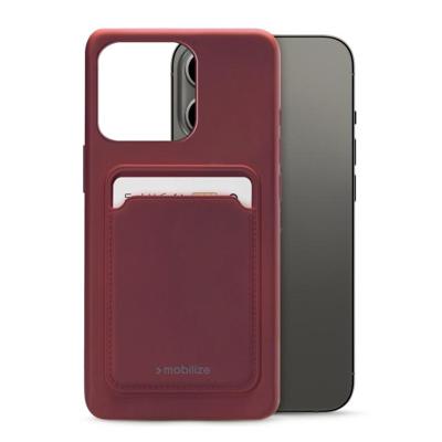 Mobilize Rubber Gelly Card Case Apple iPhone 13 Pro Matt Bordeaux