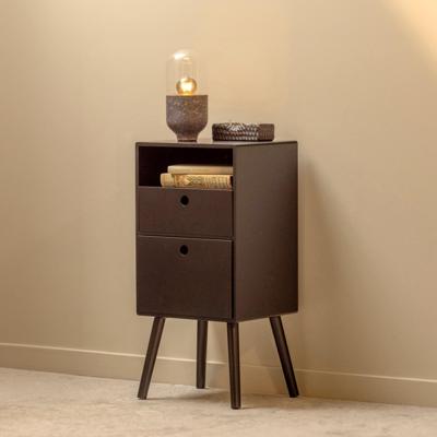 WOOOD Ozzy Nachtkastje - Hout - Zwart - 75x36x30