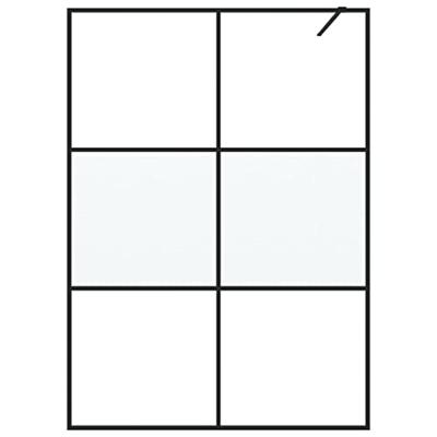 Inloopdouchewand 140x195 cm halfmat ESG-glas zwart - thumbnail
