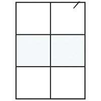Inloopdouchewand 140x195 cm halfmat ESG-glas zwart - thumbnail