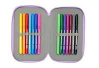 Driedubbele Pennenzak Unicorn Academy Lila 12,5 x 19,5 x 5,5 cm 37 Onderdelen - thumbnail