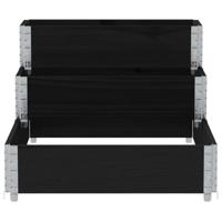 Verhoogde plantenbak 3-laags 120x80 cm massief grenenhout zwart - thumbnail