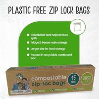 Eco Green Living Composteerbare hersluitbare bewaarzakjes 2,5 liter - 15 stuks - thumbnail