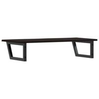 Badkamer wandschap staal en massief eikenhout - thumbnail