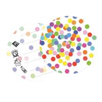 Haza Witbaard Uitnodigingen confetti, 6st. - thumbnail