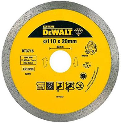 DeWALT DT3715 Diamantzaagblad 110mm nat/droog voor tegelzaagmachine