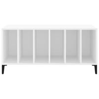 Platenkast 100x38x48 cm bewerkt hout wit - thumbnail