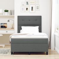 Boxspringbed met matras stof donkergrijs 120x200 cm - thumbnail