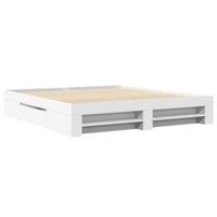 Bedframe massief hout wit 200x200 cm - thumbnail