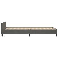 Bedframe met hoofdeinde fluweel donkergrijs 90x200 cm - thumbnail