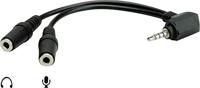 ROLINE 11094441 adapter, 4-polig (microfoon met luidspreker), 3,5 mm zwart - thumbnail