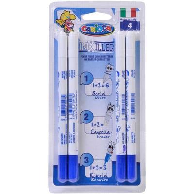 Viltstift carioca inkiller met wisser set 4 stuks