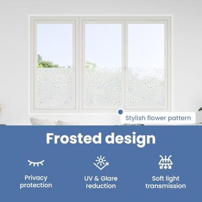 VidaXL Raamfolies 2 st mat bloemenpatroon pvc