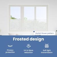 VidaXL Raamfolies 2 st mat bloemenpatroon pvc - thumbnail