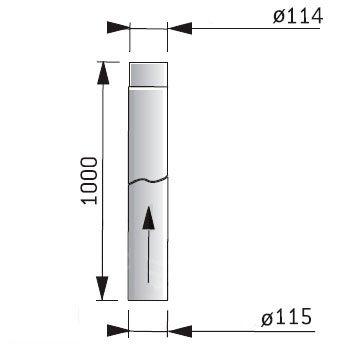 Harvia | Kachelpijp 100 cm - Ø115 mm RVS