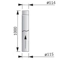 Harvia | Kachelpijp 100 cm - Ø115 mm RVS - thumbnail