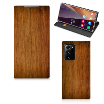 Samsung Galaxy Note 20 Ultra Book | Wallet Case | Donker Hout Samsung Galaxy Note 20 Ultra Book | Wallet Case | Donker Hout