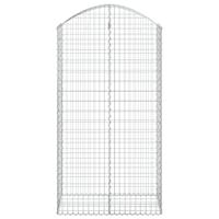 Schanskorf gewelfd 100x50x180/200 cm gegalvaniseerd ijzer - thumbnail