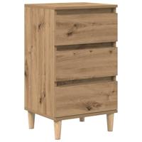 Nachtkastje met lade artisanaal eikenkleurig 40 x 35 x 70 cm - thumbnail